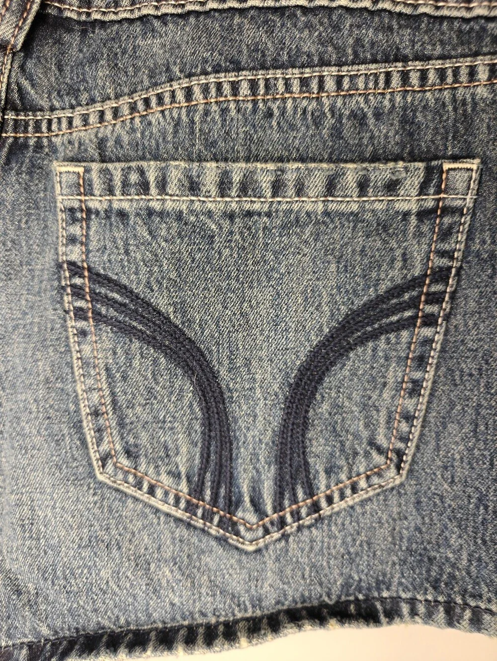 Hollister Low-Rise Dark Wash Denim Mini Shorts 8/9/29W - Picture 5 of 9